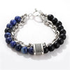 Jewelry Geometric Punk Style Frosted Artificial Crystal Alloy Men's Bracelet With Polishing