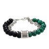 Jewelry Geometric Punk Style Frosted Artificial Crystal Alloy Men's Bracelet With Polishing