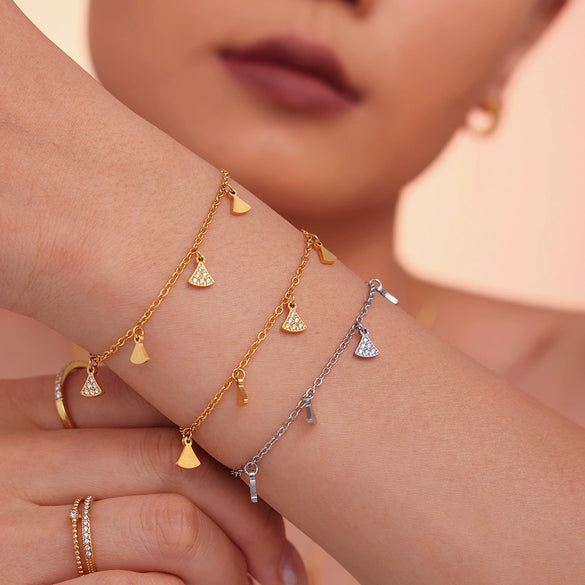 Jewelry Geometric Skirt Shaped 316L Stainless Steel And Zircon Accessories Set With 18K Gold Plated Electroplating For Women