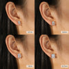 Jewelry Geometric Square 925 Silver Stud Earrings With Princess Cut Super Flash Zircon Electroplating