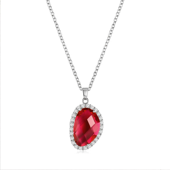 Jewelry Geometric Wings Microinlaid Cubic Zircon Women's Multicolor Necklace Ball Chain Mixed Gem Inlay Diamond Style