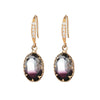 Jewelry Geometric Zircon Inlaid Oval Earrings With Electroplating For Women