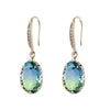 Jewelry Geometric Zircon Inlaid Oval Earrings With Electroplating For Women