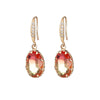 Jewelry Geometric Zircon Inlaid Oval Earrings With Electroplating For Women