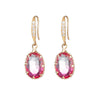 Jewelry Geometric Zircon Inlaid Oval Earrings With Electroplating For Women