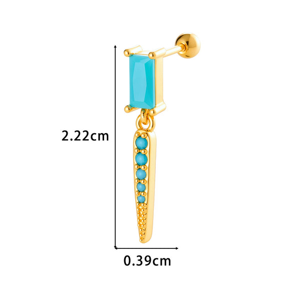 Jewelry Geometric Zircon Stainless Steel Flower Electroplated Women's Ear Stud