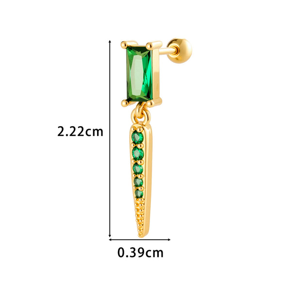 Jewelry Geometric Zircon Stainless Steel Flower Electroplated Women's Ear Stud