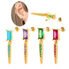 Jewelry Geometric Zircon Stainless Steel Flower Electroplated Women's Ear Stud