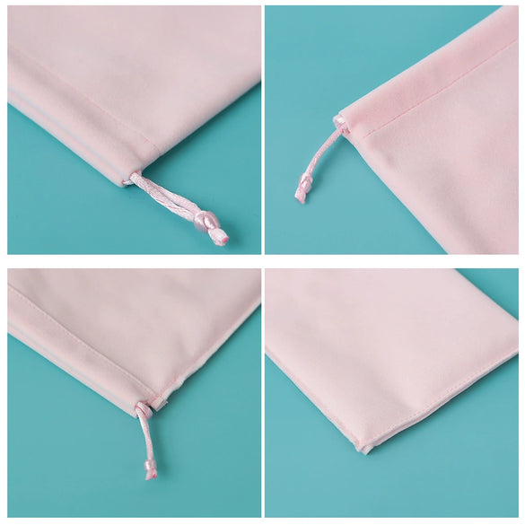 Jewelry Gift Bag Jewelry Packaging Bag Pink Velvet Cloth Drawstring Pocket Waist