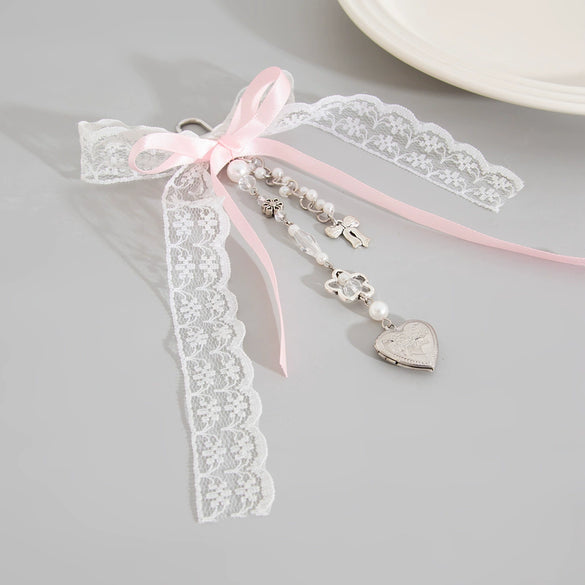Jewelry Girl's Bow Ribbon Bag Accessories Alloy Love Pendant Pin Handmade With Beads And Love Water Drops Bells Pattern