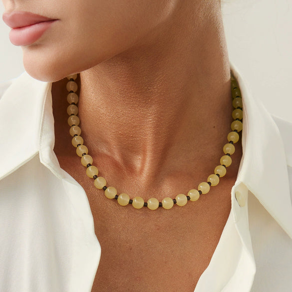 Jewelry Glass Beads And Rice Beads Geometric Handmade Women's Clavicle Chain