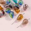 Jewelry Glass Glazed Irregular Water Drop Stripe Diy Handmade Beads Necklace Earrings