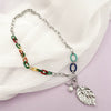 Jewelry Gold Plated Acrylic Stitching Leaf Bone Chain Necklace And Bracelet Electroplating