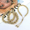 Jewelry Gold Plated Geometric Round Beads Hip Hop Bracelet For Women