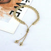 Jewelry Gold Plated Geometric Round Beads Hip Hop Bracelet For Women