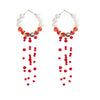 Jewelry Gothic Imitation Pearl Crystal Tassel Geometric Handmade Blood Drops Long Earrings For Women