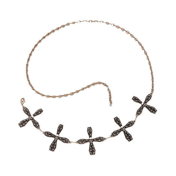 Jewelry Gothic Spider Web Alloy Body Chain Waist Chain Retro Carved Sunflower