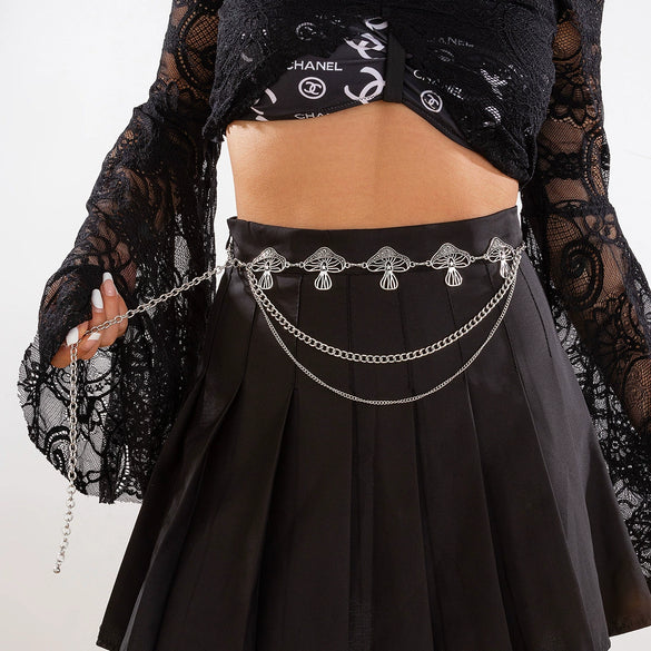 Jewelry Gothic Spider Web Alloy Body Chain Waist Chain Retro Carved Sunflower