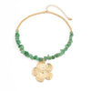 Jewelry Gravel Iron Metal Electroplated Bohemian Flower Pendant Clavicle Chain