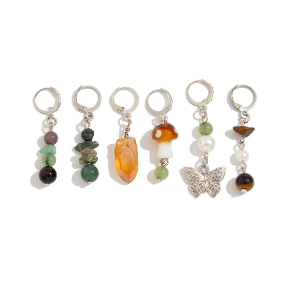 Jewelry Hair Accessories Alloy Crystal Turquoise Agate Mushroom Butterfly Design Electroplated