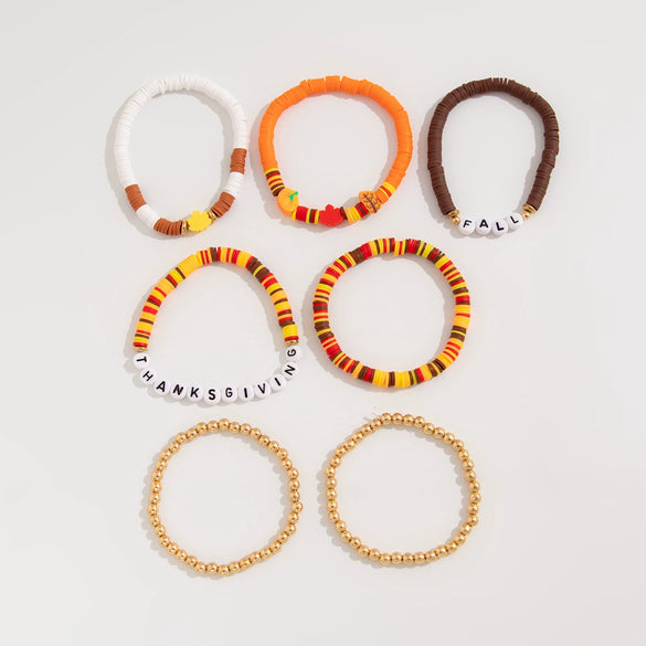 Jewelry Handmade Acrylic Polymer Clay Bracelet With Fruit Flower Leaves Animal Zodiac Pattern