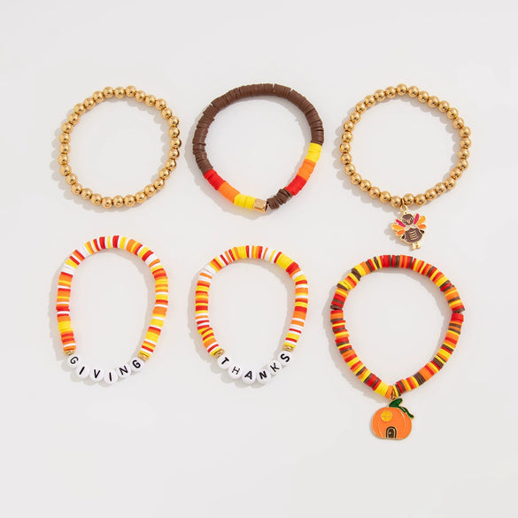 Jewelry Handmade Acrylic Polymer Clay Bracelet With Fruit Flower Leaves Animal Zodiac Pattern