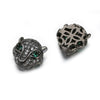 Jewelry Handmade Copper Inlaid Zirconium Leopard Head Round Hole Loose Beads Pendant Accessories Electroplated