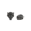 Jewelry Handmade Copper Inlaid Zirconium Leopard Head Round Hole Loose Beads Pendant Accessories Electroplated