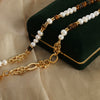 Jewelry Handmade Natural Tiger Eye Freshwater Pearl Retro Light Luxury Court Style 316L Stainless Steel Necklace Bracelet