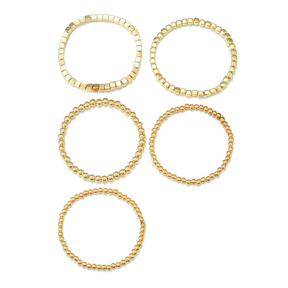 Jewelry Handmade Round And Square Bead Bracelet Geometric Style For Women