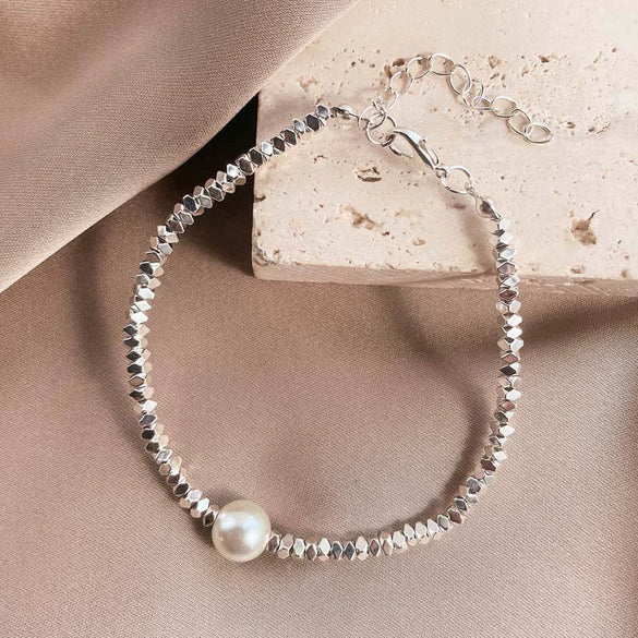 Jewelry Handmade Round And Square Bead Bracelet Geometric Style For Women