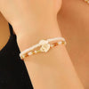Jewelry Handwoven Rice Beads And Natural Shells Women's Bracelet Twopiece Set