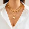 Jewelry Hip Hop Beaded Necklace Zinc Alloy Heart Geometric Electroplating For Women