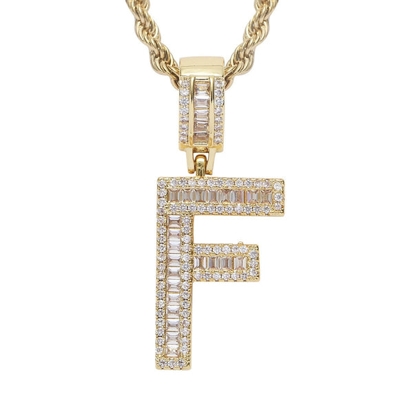 Jewelry Hip Hop Pendant Copper Micropaved Zircon Letters Numbers Text Necklace