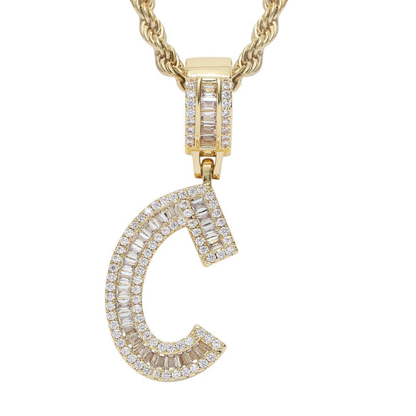 Jewelry Hip Hop Pendant Copper Micropaved Zircon Letters Numbers Text Necklace