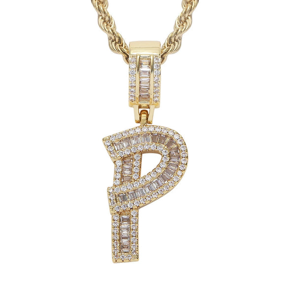 Jewelry Hip Hop Pendant Copper Micropaved Zircon Letters Numbers Text Necklace