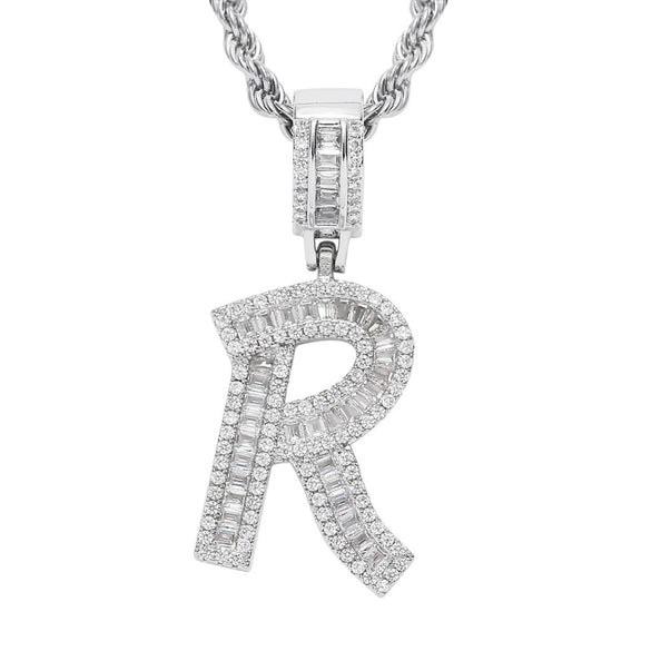 Jewelry Hip Hop Pendant Copper Micropaved Zircon Letters Numbers Text Necklace