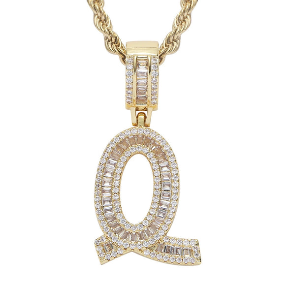Jewelry Hip Hop Pendant Copper Micropaved Zircon Letters Numbers Text Necklace