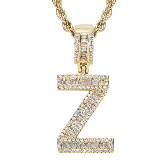 Jewelry Hip Hop Pendant Copper Micropaved Zircon Letters Numbers Text Necklace
