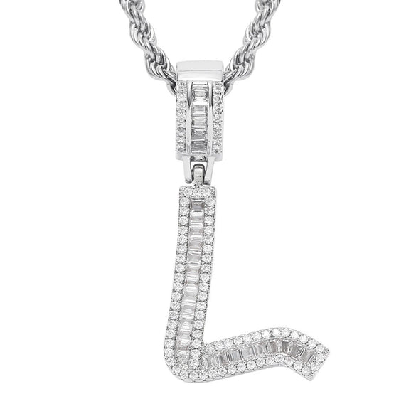 Jewelry Hip Hop Pendant Copper Micropaved Zircon Letters Numbers Text Necklace
