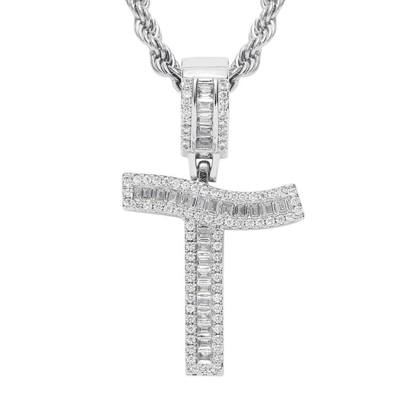 Jewelry Hip Hop Pendant Copper Micropaved Zircon Letters Numbers Text Necklace