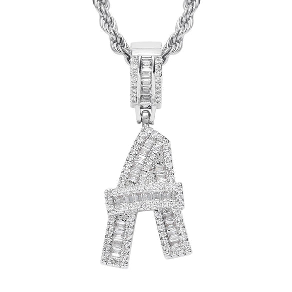 Jewelry Hip Hop Pendant Copper Micropaved Zircon Letters Numbers Text Necklace