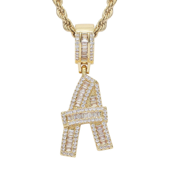 Jewelry Hip Hop Pendant Copper Micropaved Zircon Letters Numbers Text Necklace