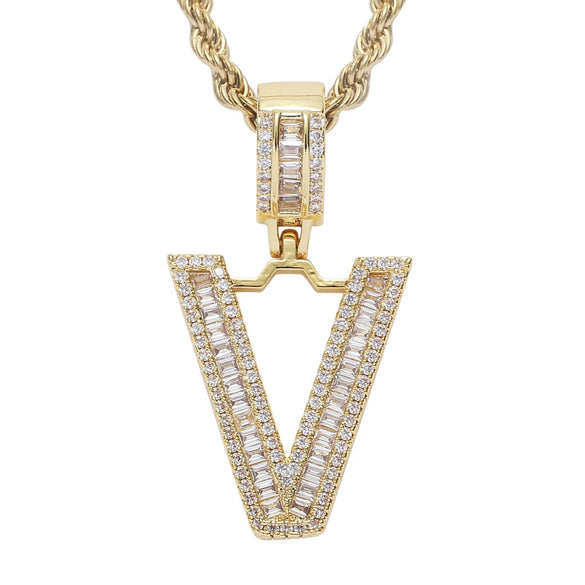 Jewelry Hip Hop Pendant Copper Micropaved Zircon Letters Numbers Text Necklace