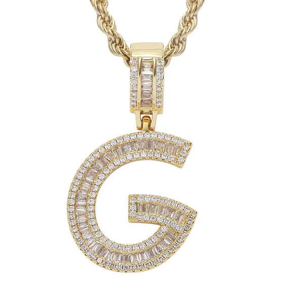 Jewelry Hip Hop Pendant Copper Micropaved Zircon Letters Numbers Text Necklace