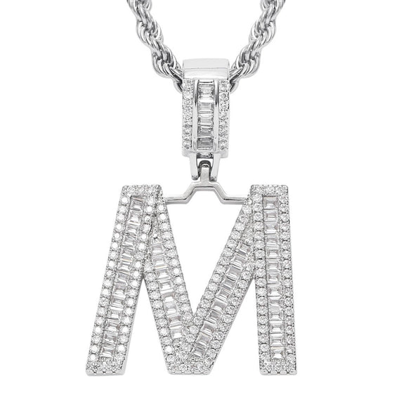 Jewelry Hip Hop Pendant Copper Micropaved Zircon Letters Numbers Text Necklace