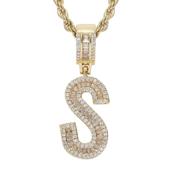 Jewelry Hip Hop Pendant Copper Micropaved Zircon Letters Numbers Text Necklace
