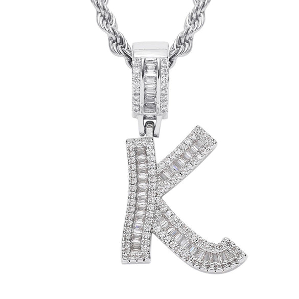 Jewelry Hip Hop Pendant Copper Micropaved Zircon Letters Numbers Text Necklace