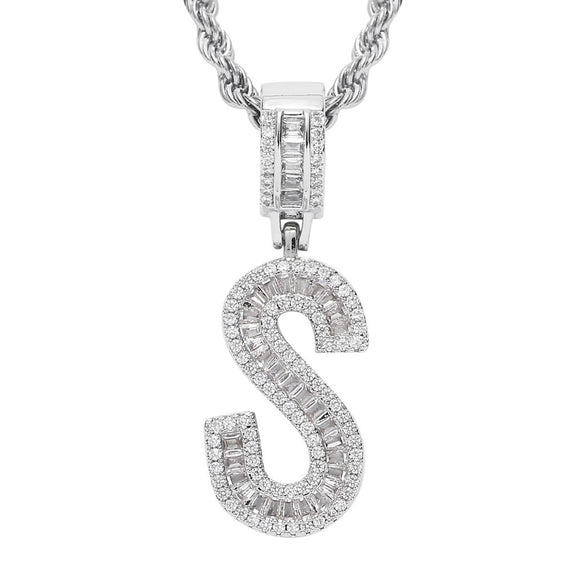 Jewelry Hip Hop Pendant Copper Micropaved Zircon Letters Numbers Text Necklace