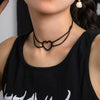 Jewelry Hip Hop Style Alloy Heart Shaped Cross Chain Necklace For Women With Electroplating Treatment